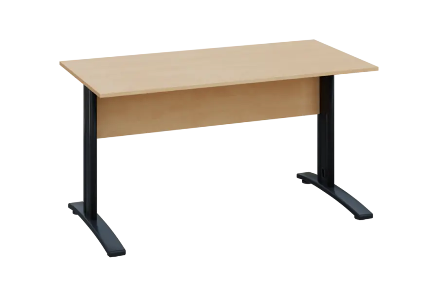 BPK 27 - 14 stůl pracovní, kovová podnož černá, deska 25 mm, široký 1400 mm, bříza irská